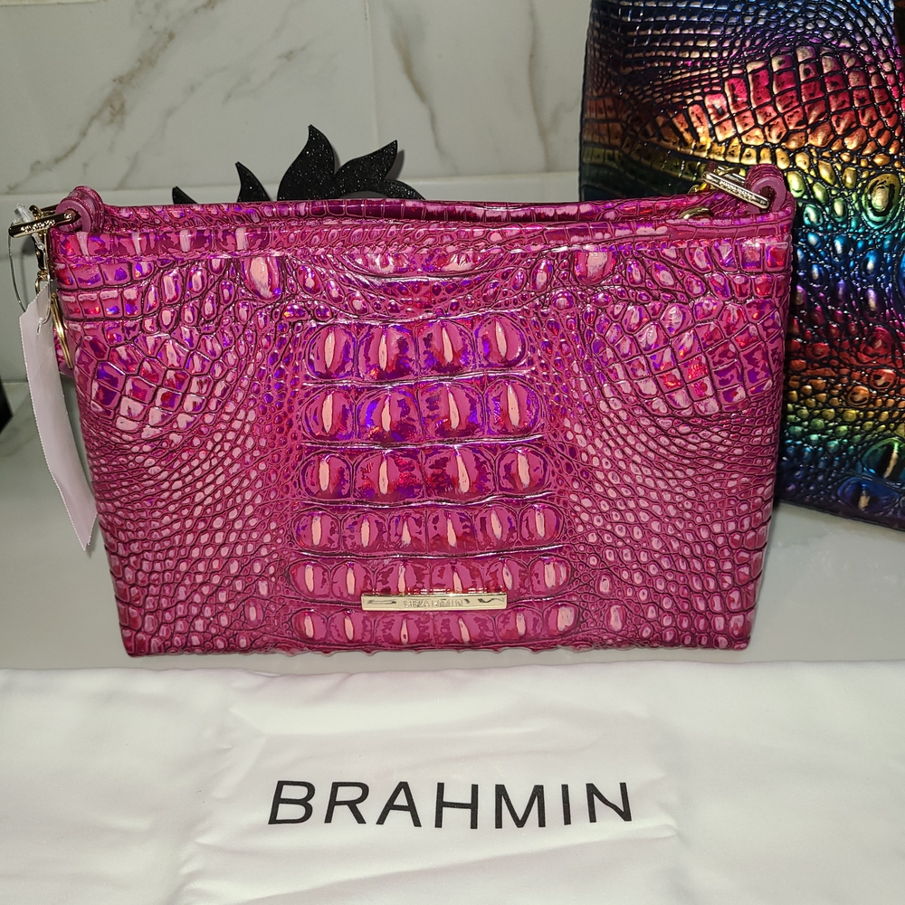 Brahmin Lorelei Pink Potion Melbourne Shoulder Bag Pristine - Picture 3 of 5